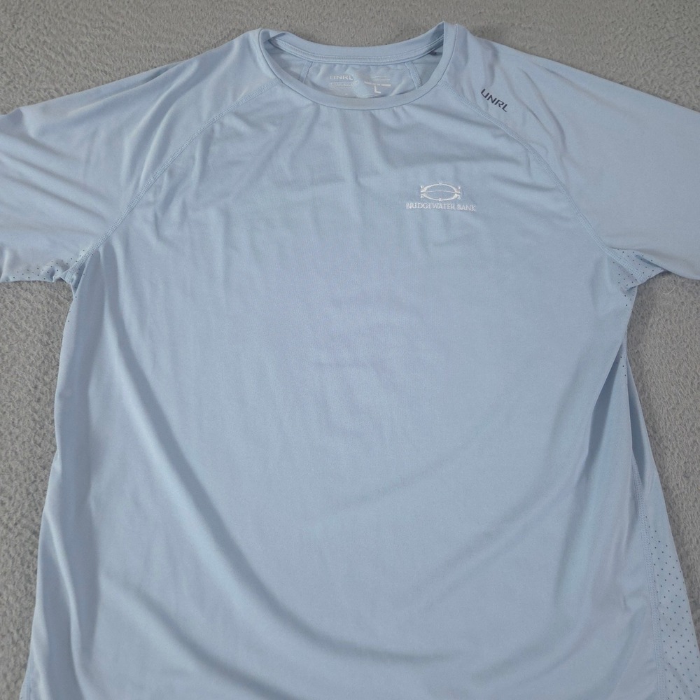 UNRL Shirt Mens L Blue Stride Short Sleeve Performance Tee Activewear Workout